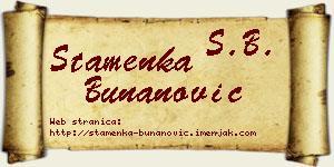Stamenka Bunanović vizit kartica